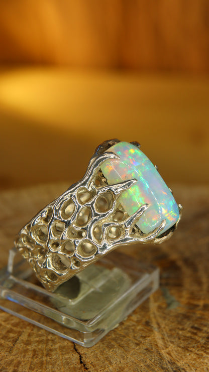 Custom "BioBand" Ring with London Blue Topaz