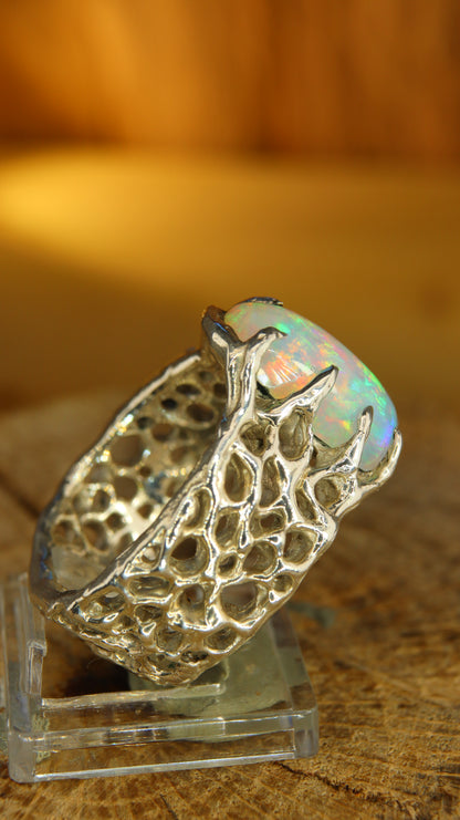Custom "BioBand" Ring with London Blue Topaz
