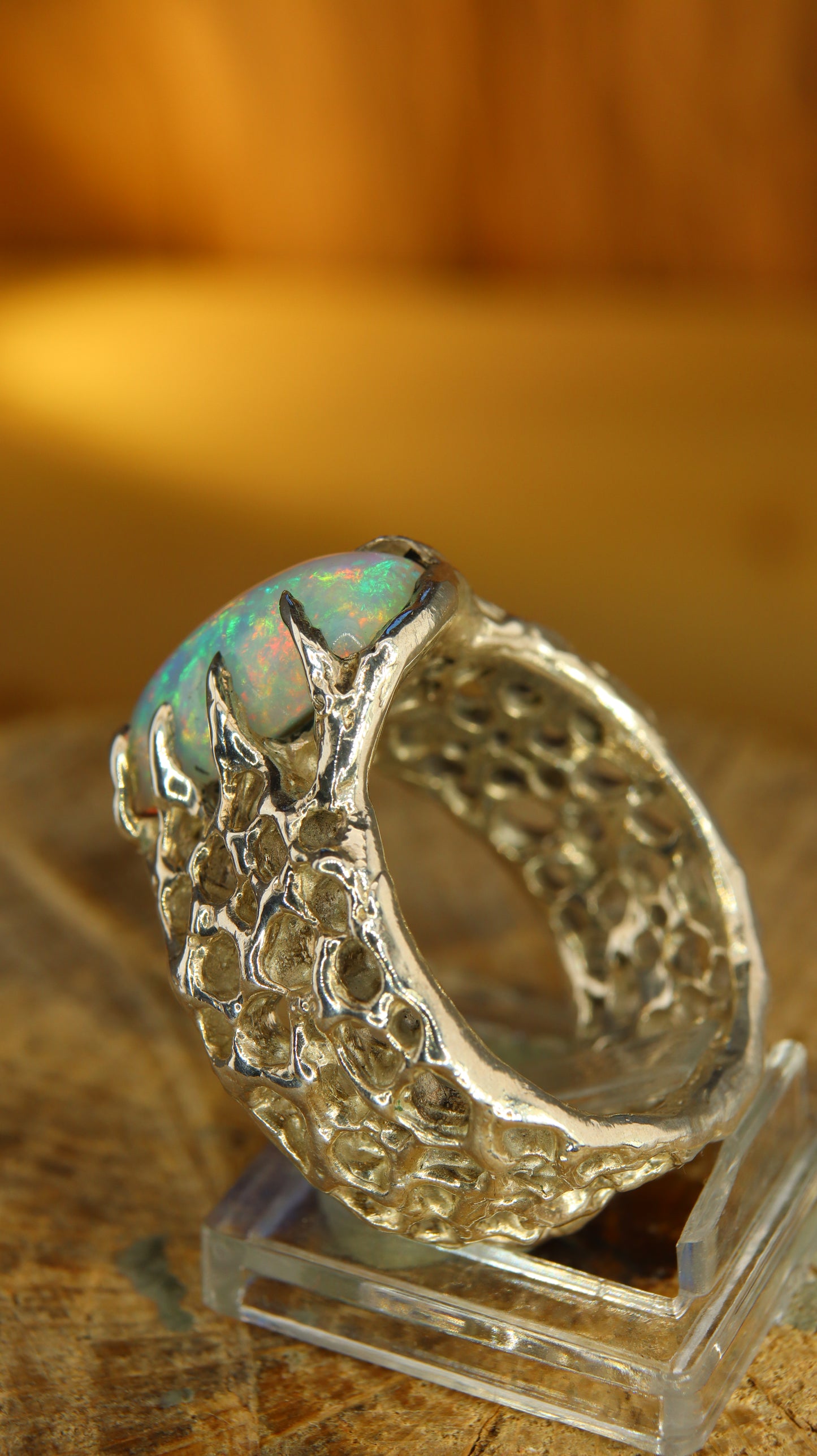 Custom "BioBand" Ring with London Blue Topaz