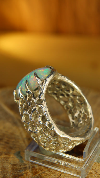 Custom "BioBand" Ring with London Blue Topaz