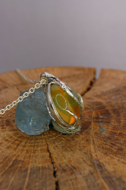 Ciondolo "Radici" con opale etiope ovale