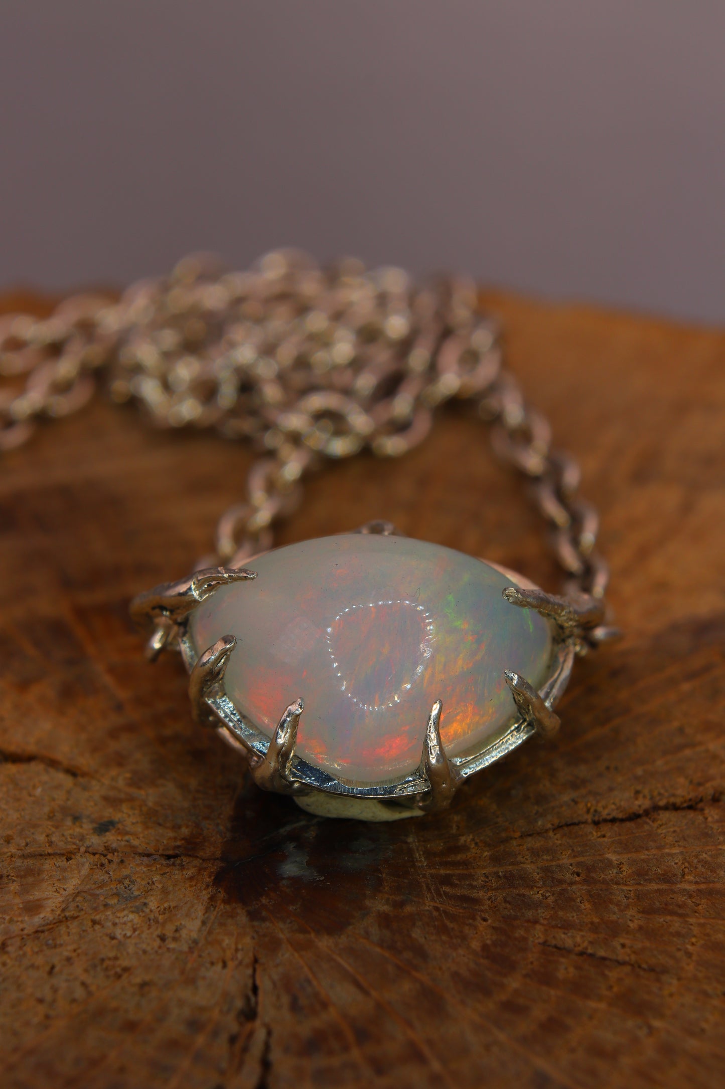 Collana "Radici" con opale etiope Triangolare
