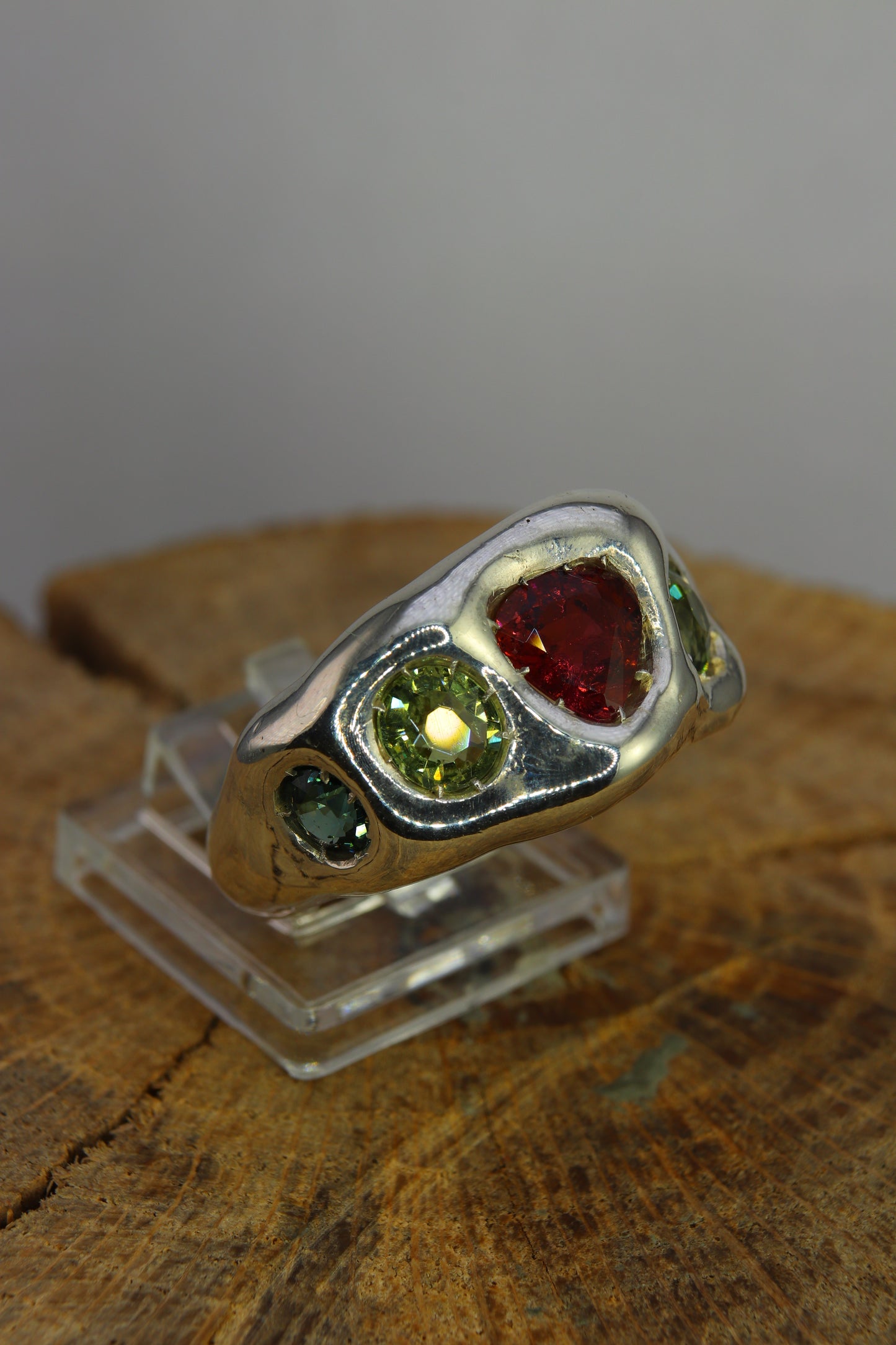 Anello "Arcobaleno" di tormaline