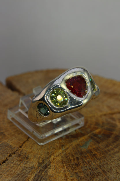 Anello "Arcobaleno" di tormaline