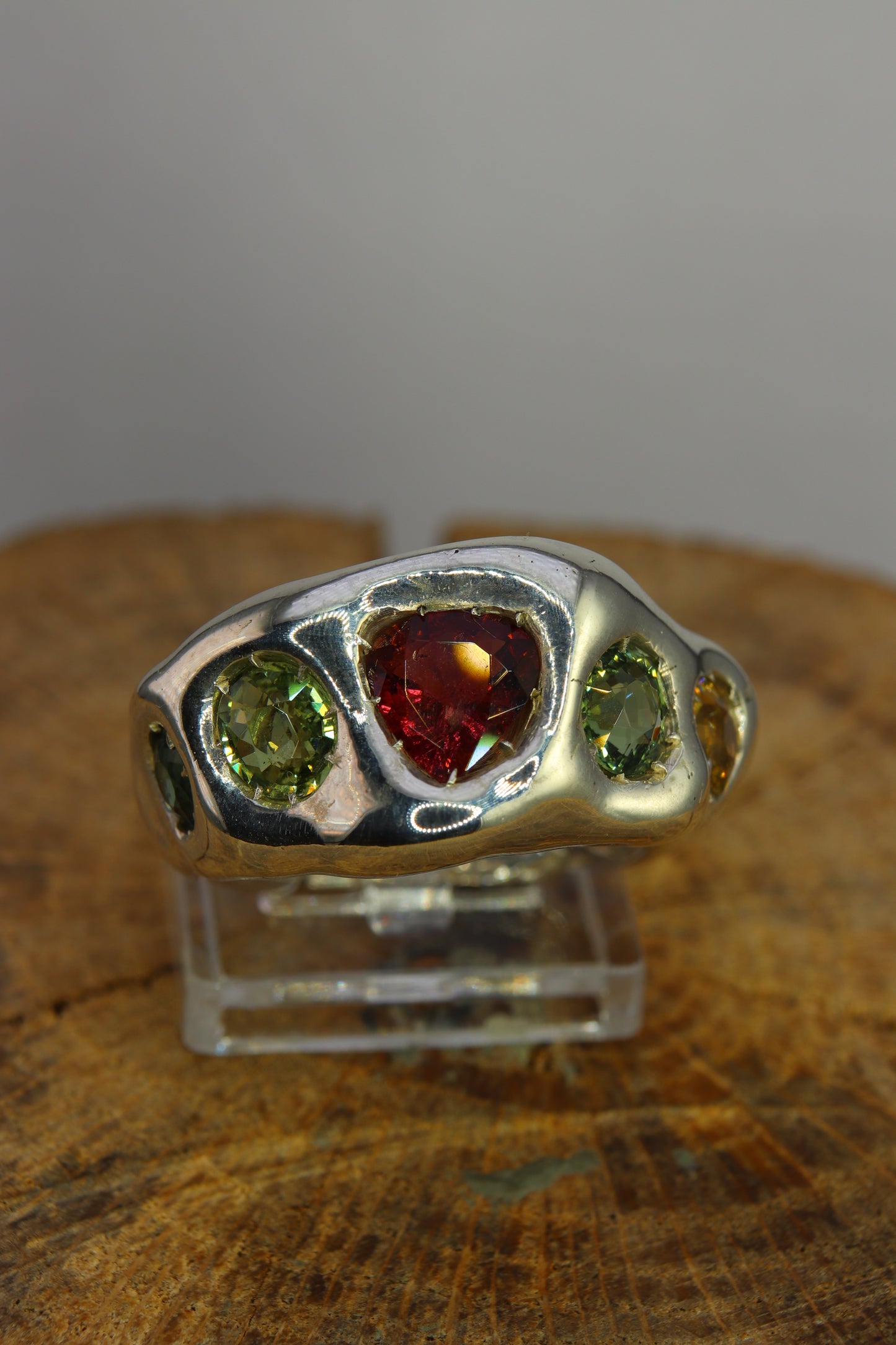 Anello "Arcobaleno" di tormaline