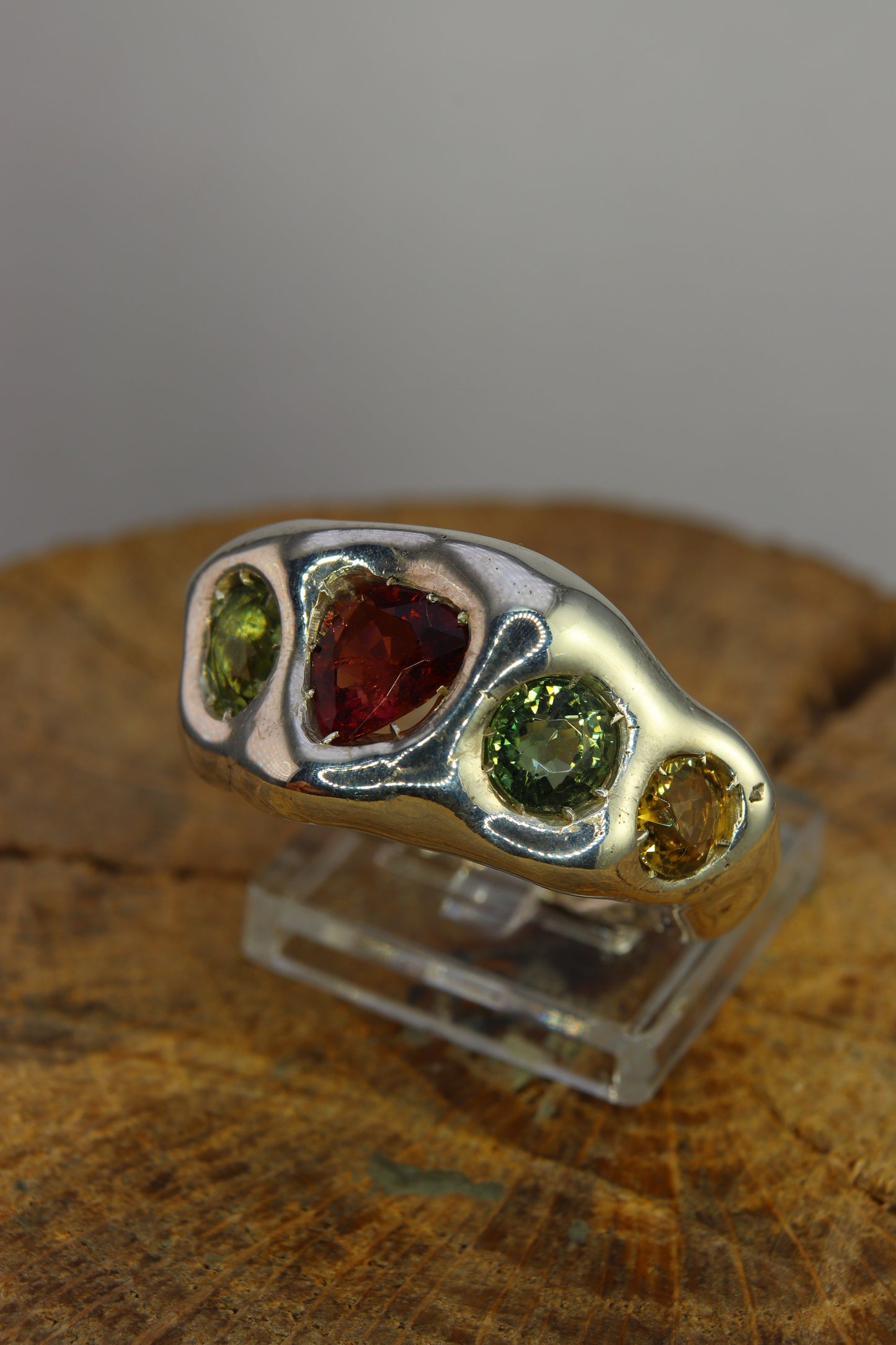 Anello "Arcobaleno" di tormaline