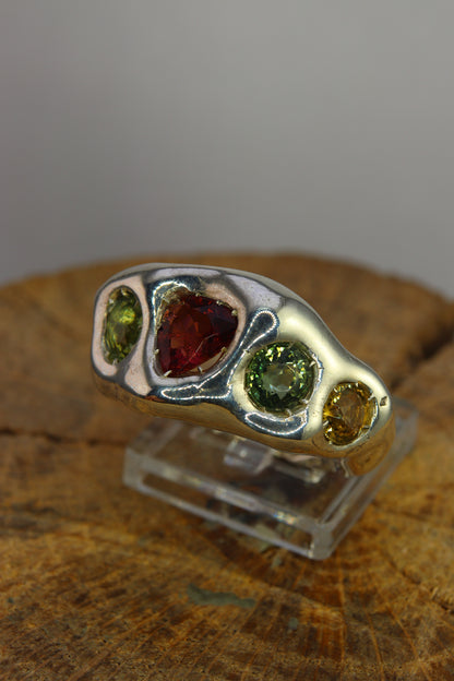 Anello "Arcobaleno" di tormaline