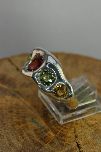 Anello "Arcobaleno" di tormaline