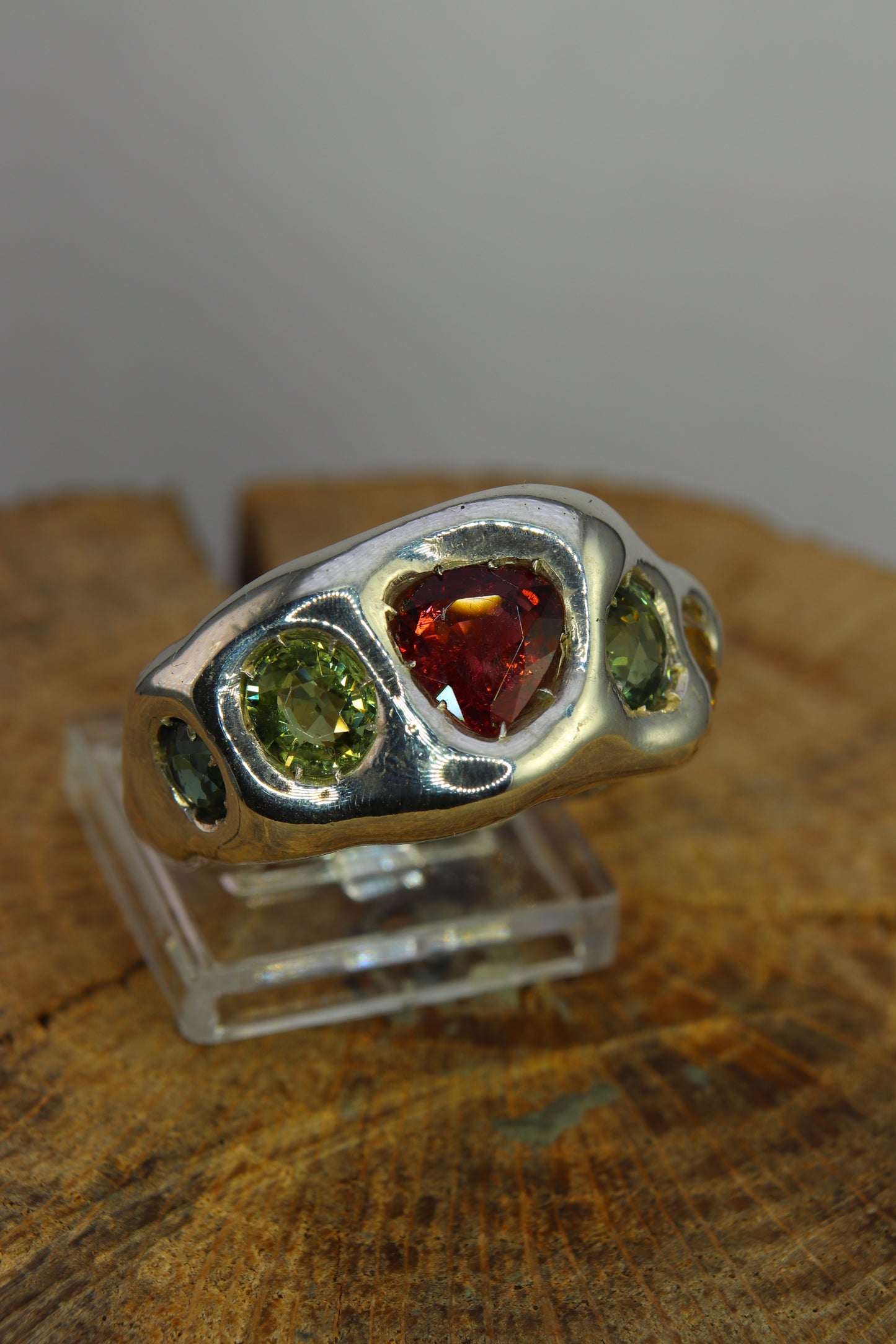 Anello "Arcobaleno" di tormaline