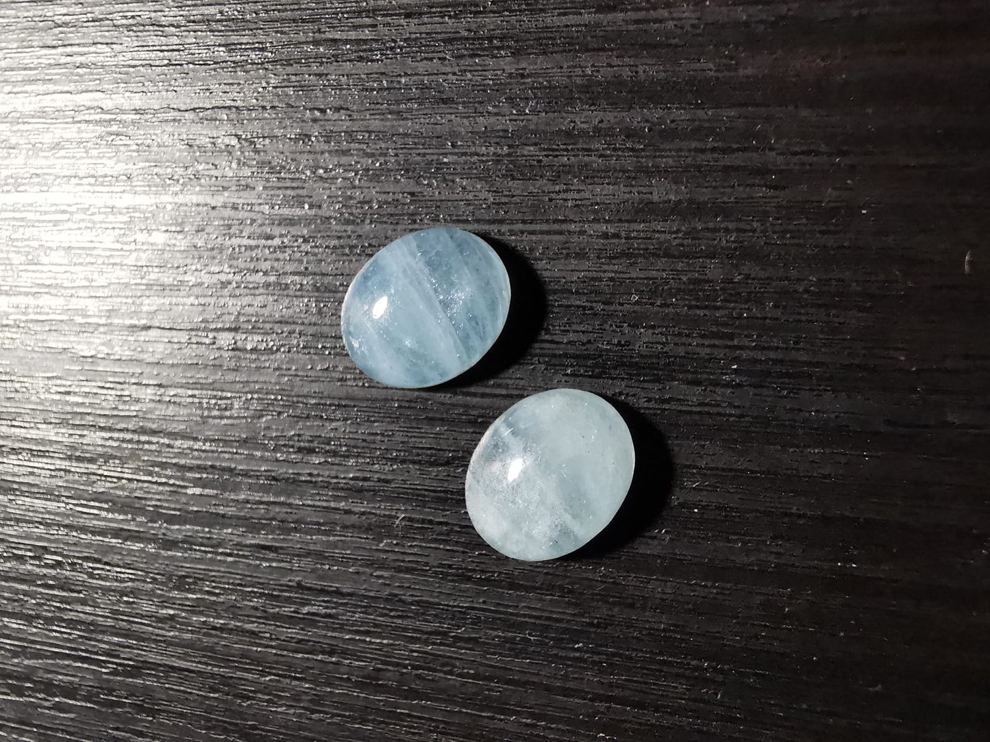 Coppia di Acquamarine taglio cabochon ovale 5,41 ct