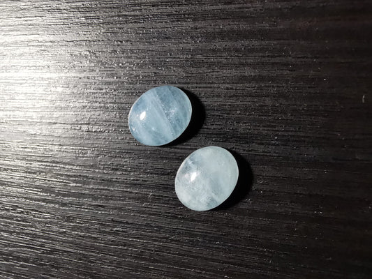 Coppia di Acquamarine taglio cabochon ovale 5,41 ct