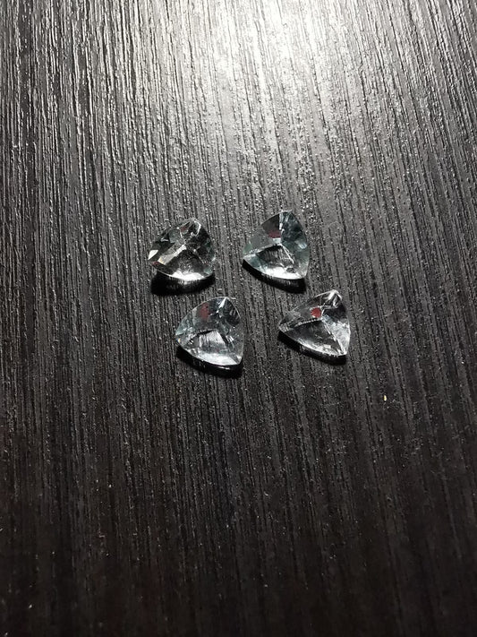 Lotto di quattro Acquamarine taglio trilliant 2,29 ct