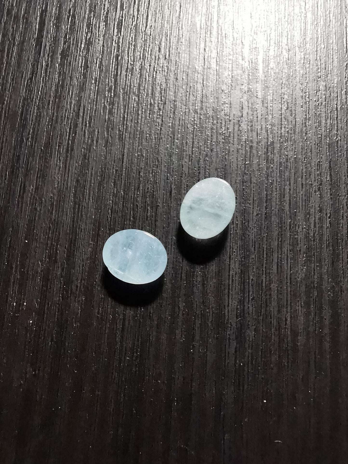 Coppia di Acquamarine taglio cabochon ovale 5,41 ct