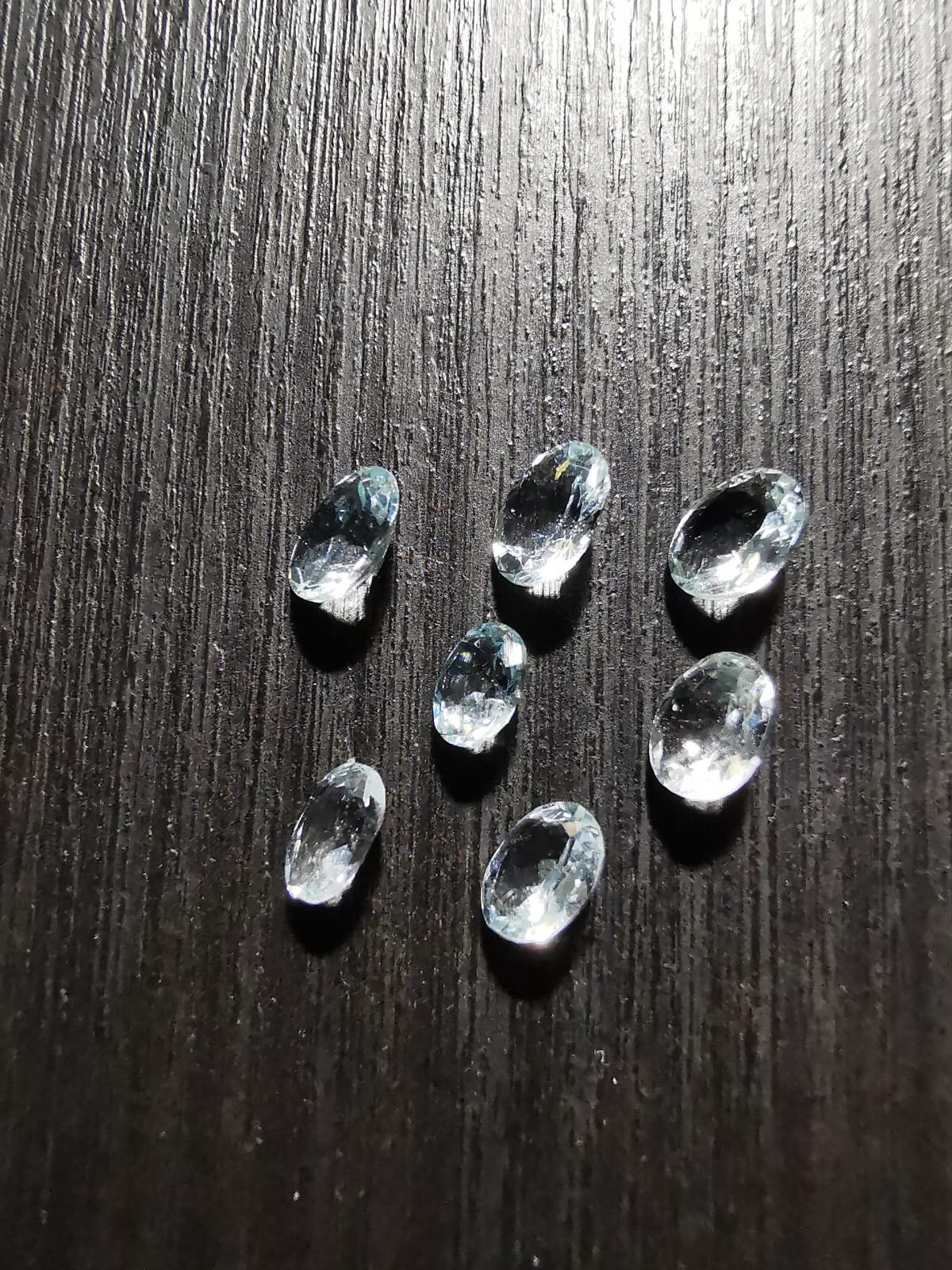 Lotto di sette Acquamarine taglio ovale 1,74 ct