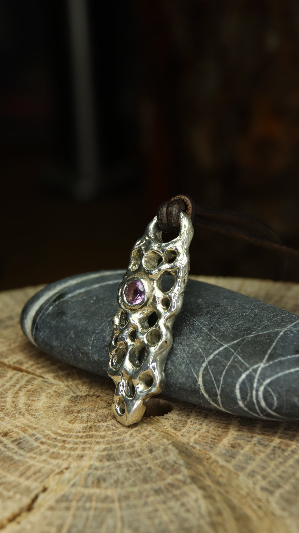 Biocharm in argento 925 con ametista