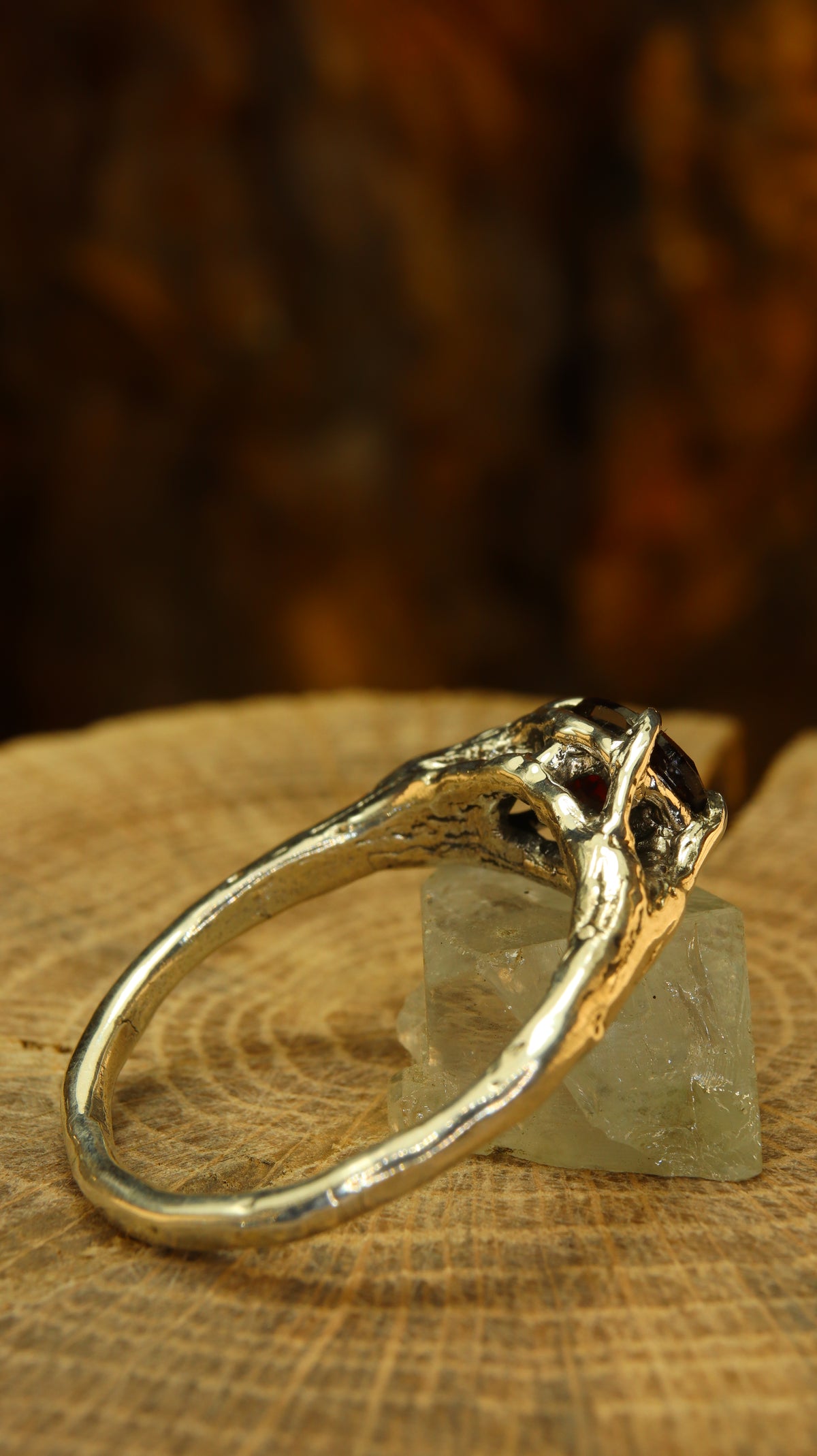 Anello Ancient Roots, fascia in argento vista dal lato opposto