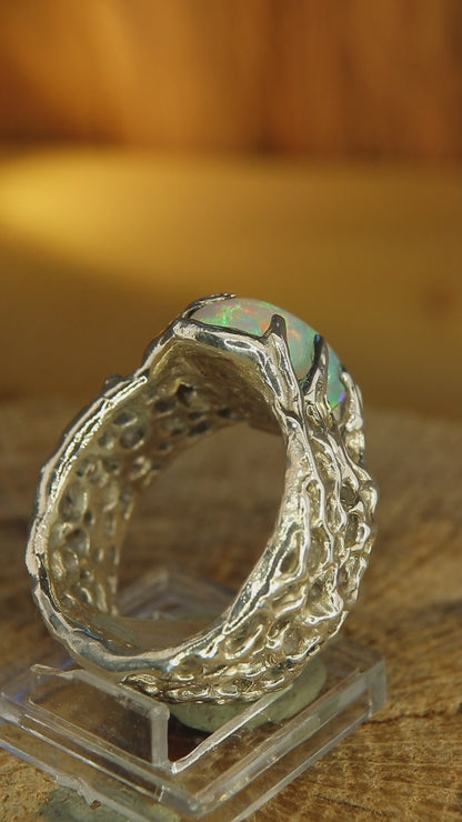 Custom "BioBand" Ring with London Blue Topaz
