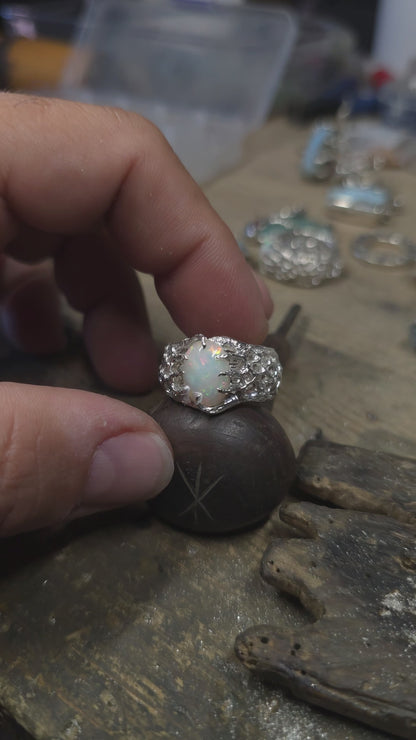 Custom "BioBand" Ring with London Blue Topaz