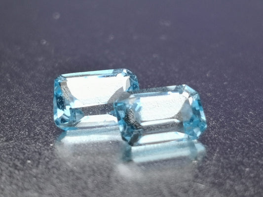 Coppia di topazi taglio rettangolare scantonato 1,45 ct