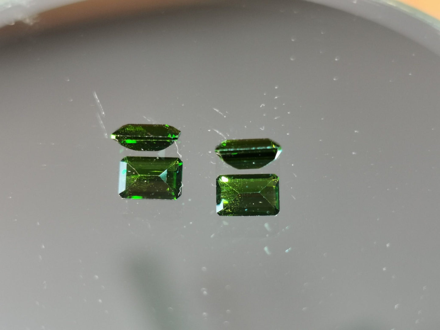 Coppia di Tormaline taglio smeraldo 1,18 ct totali