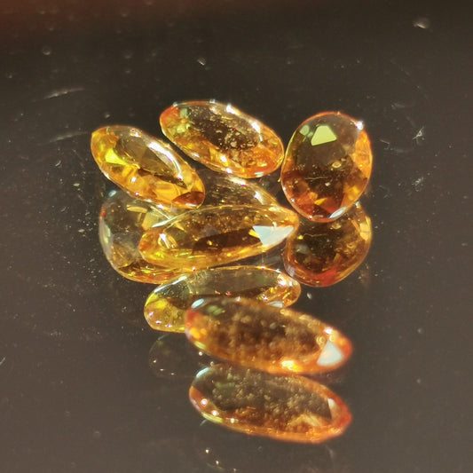 Lotto di 5 Zaffiri arancio taglio rosetta forma fancy 1,83 ct totali