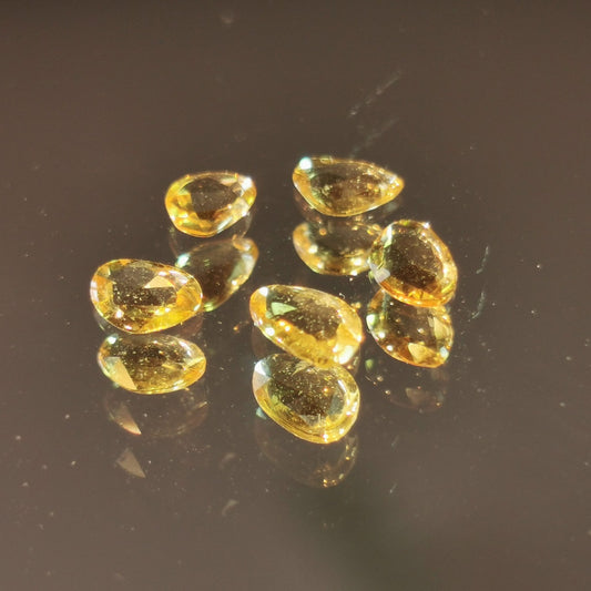 Lotto di 5 Zaffiri arancio taglio rosetta forma fancy 1,15 ct totali