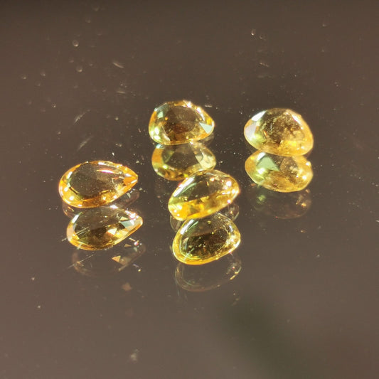 Lotto di 5 Zaffiri arancio taglio rosetta forma fancy 1,64 ct totali