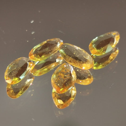 Lotto di 5 Zaffiri arancio taglio rosetta forma fancy 1,79 ct totali