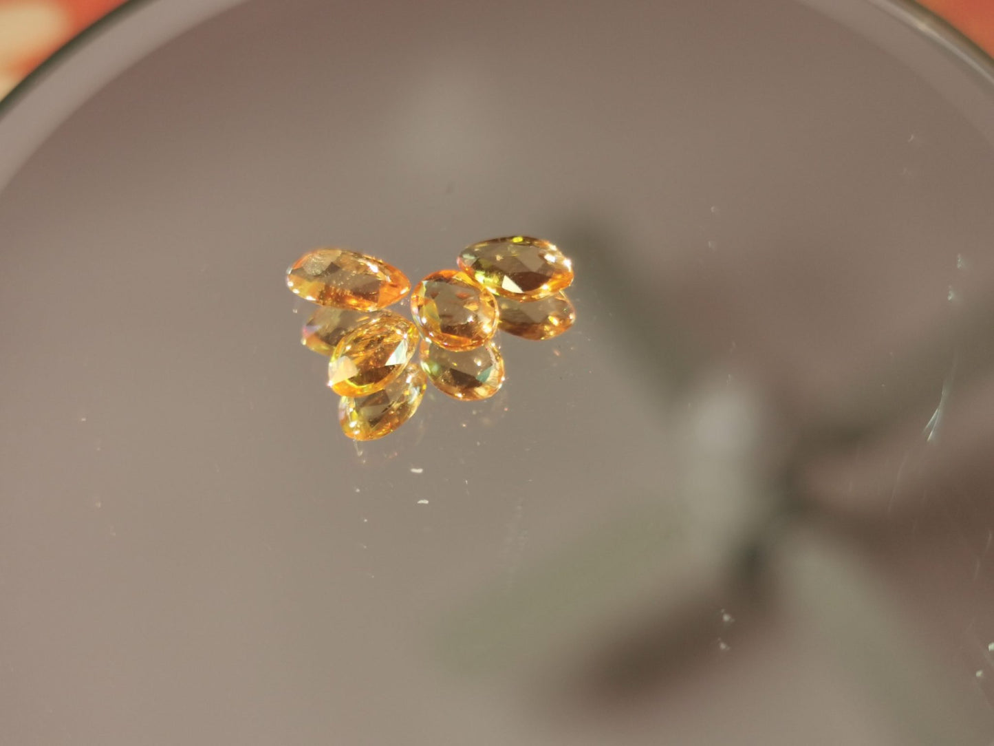 Lotto di 4 Zaffiri arancio taglio rosetta forma fancy 1,62 ct totali