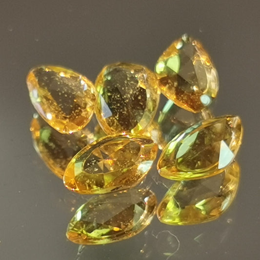 Lotto di 5 Zaffiri arancio taglio rosetta forma fancy 1,39 ct totali
