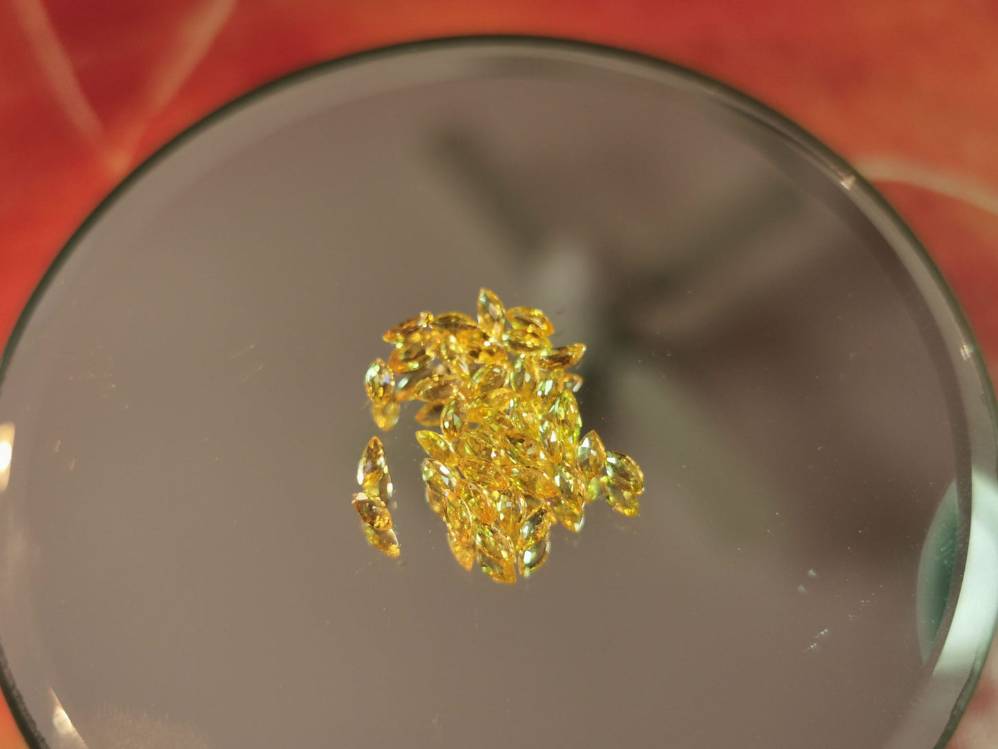 Lotto di 36 Zaffiri giallo taglio marquise 4,12 ct totali