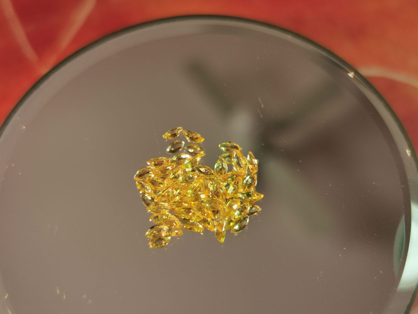 Lotto di 36 Zaffiri giallo taglio marquise 4,12 ct totali