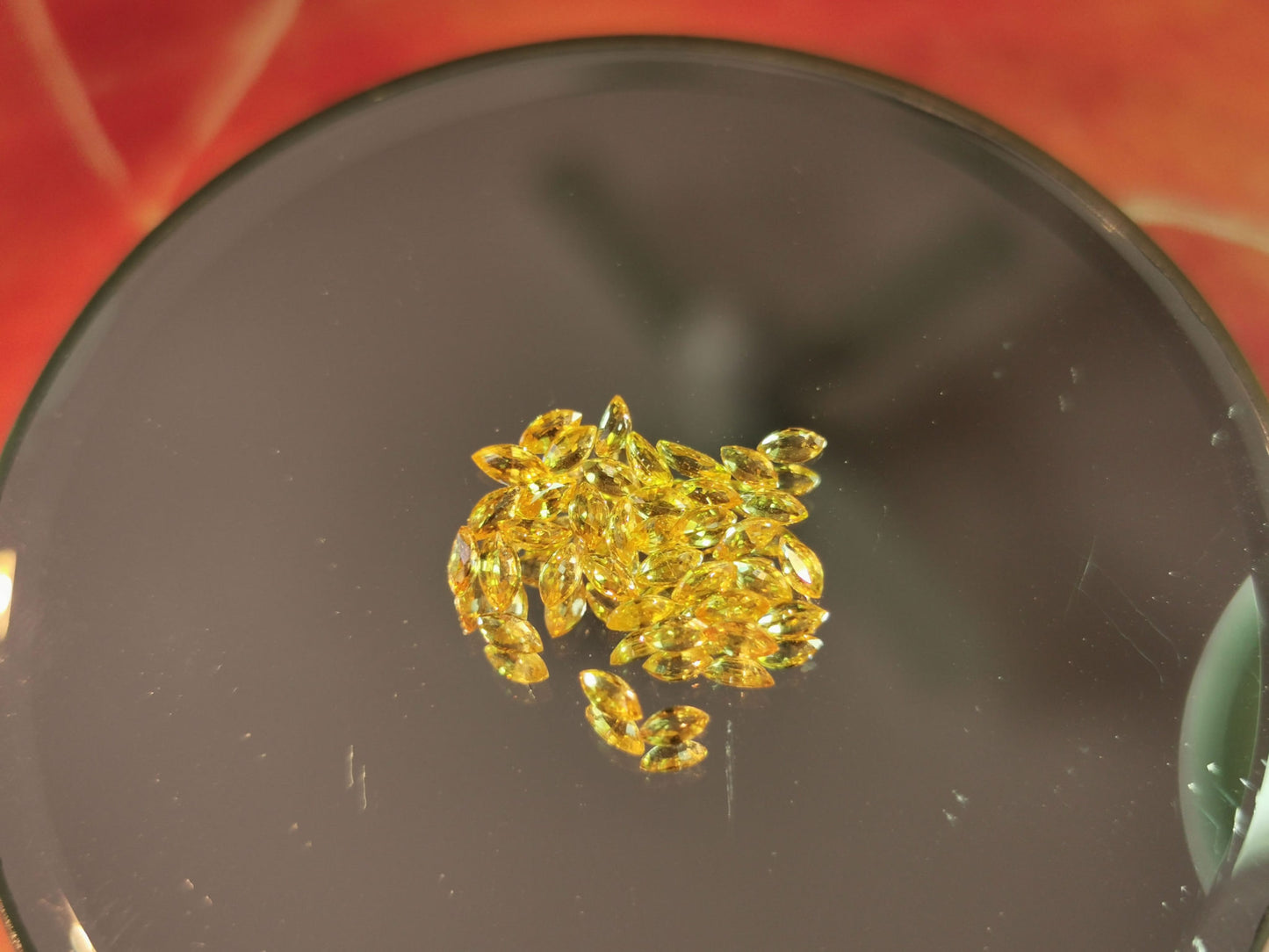 Lotto di 36 Zaffiri giallo taglio marquise 4,12 ct totali