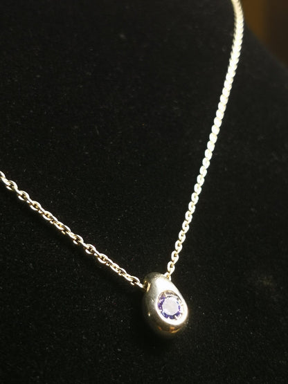 Ciottolo in Argento con Tanzanite Tonda